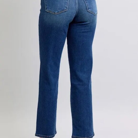 Judy Blue Full Size Side Seam Detail Straight Jeans with Pockets - Picture 2 of 3